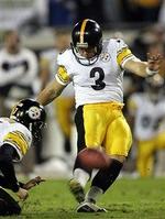 Den danske kicker Heinz Quast håber at kunne ende som Pittsburg Steelers kicker Jeff Reed - i den amerikanske NFL. - Foto: APA! 