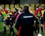 Jublende FCN-spillere efter en sejr mod Viborg. - Foto: Martin Lehmann 
