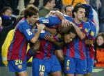 Med scoringen af Eto'o ligger Barcelona stadig lunt på førstepladsen. - Foto: AP 