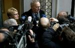 Tidligere Midtbank-direktør Steen Hove foran Højesteret efter dagens dom. - Foto: Peter Hove Olesen 