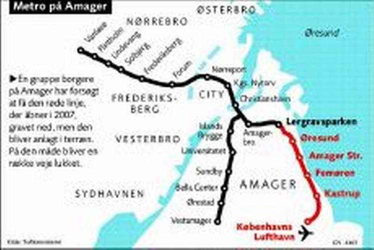 Efter planen skal metrolinjen til lufthavnen åbne i efteråret 2007. 