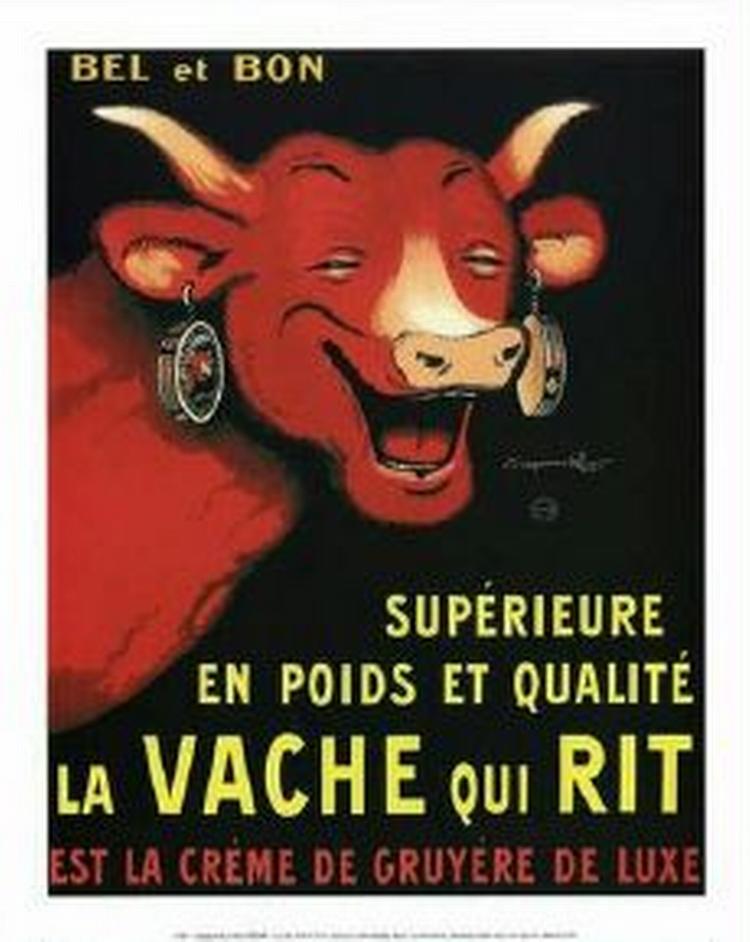 La Vache qui rit - her i den originale udgave skabt af Benjamin Rabier. - Foto: Art.com 