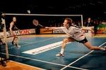 Peter Gade (t.h.) og Kenneth Jonassen leverede 82 minutters blændende badminton, da de afgjorde mændenes herresingle finale i Copenhagen Masters. Tre sæt blev det til, inden Gade kunne trække sig tilbage som vinder.   F 