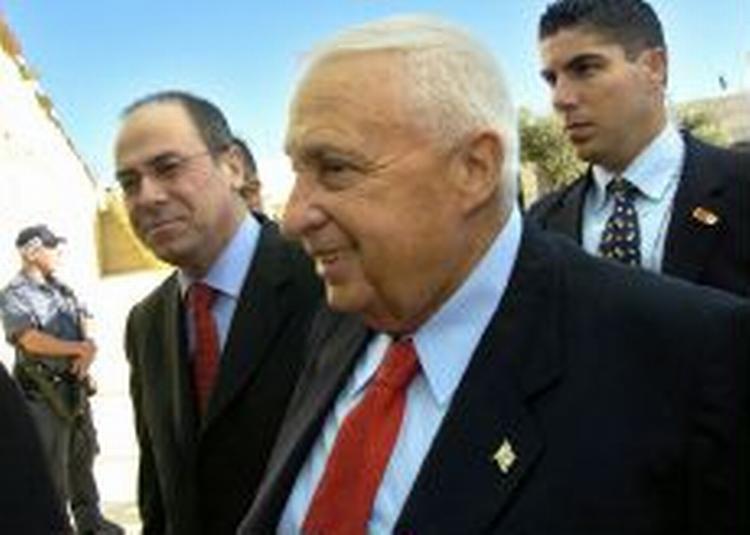 Den israelske ministerprlæsident Sharon (bill.) vil tildele Shimon Peres titel af stedfortrædende premierminister. - Foto: APA! 