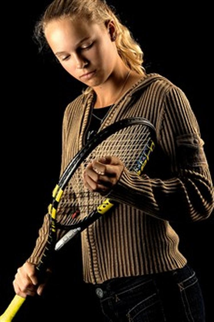 Det 14-årige tennistalent Caroline Wozniacki blev i aftes kåret som Årets Fund i dansk idræt.   Foto: Peter Hove Olesen 