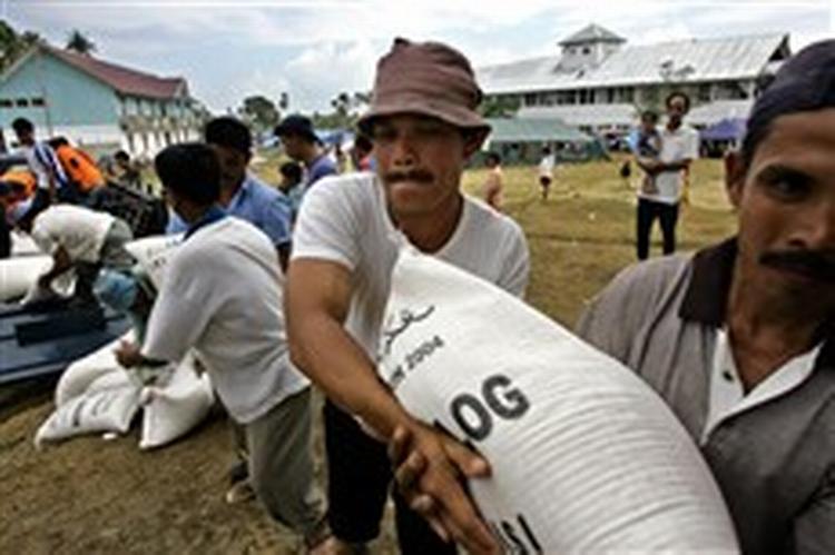 Hundredevis af militante muslimer deltager i hjælpearbejdet i Aceh-provinsen. - Foto: AP 