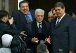 69-årige Mahmoud Abbas efter ceremonien i Ramallah på Vestbredden i formiddag. - Foto: AP 