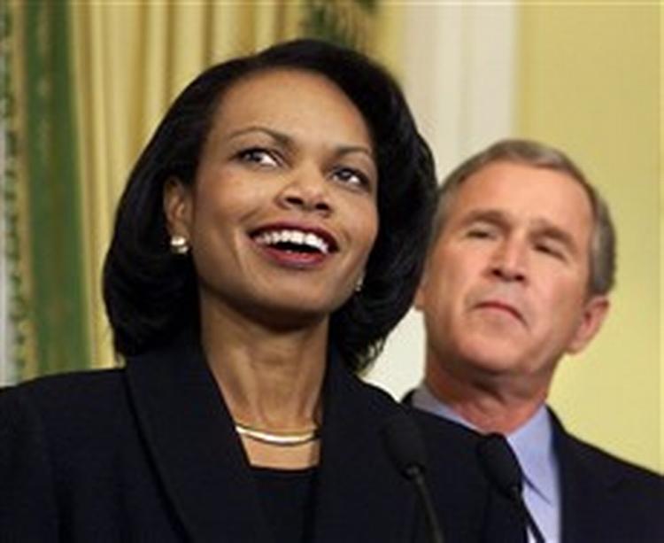 Condoleezza Rice sammen med Bush. - Foto: AP 