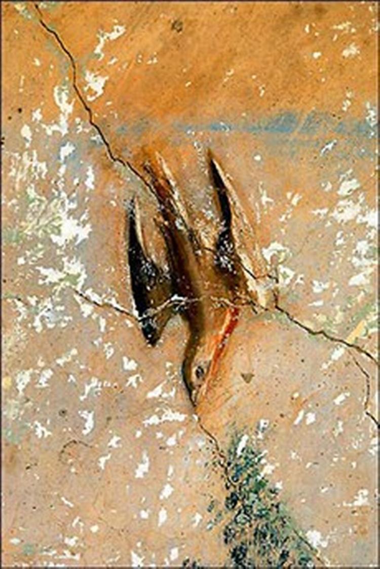 Detalje fra en af de nyligt fundne fresker, der tilskrives Leonardo da Vinci. 