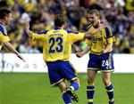 Kasper Lorentzen og Johan Absalonsen (th.) er lige nu på tur med U21-landsholdet, men det vil Michael Laudrup bremse.   Foto: Thomas Wilmann 