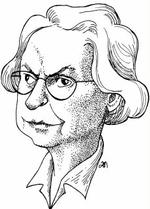 Karin Michaëlis. - Tegning: Anne-Marie Steen Petersen 