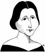 Camilla Collett. - Tegning: Anne-Marie Steen Petersen 