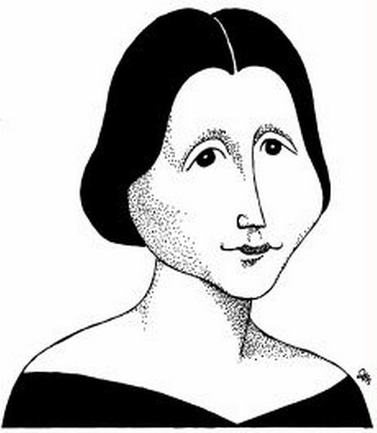 Camilla Collett. - Tegning: Anne-Marie Steen Petersen 