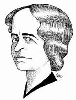Agnes Henningsen. - Tegning: Anne-Marie Steen Petersen 