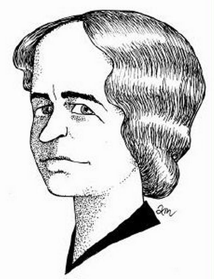 Agnes Henningsen. - Tegning: Anne-Marie Steen Petersen 