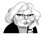 Inger Christensen. - Tegning: Anne-Marie Steen Petersen 