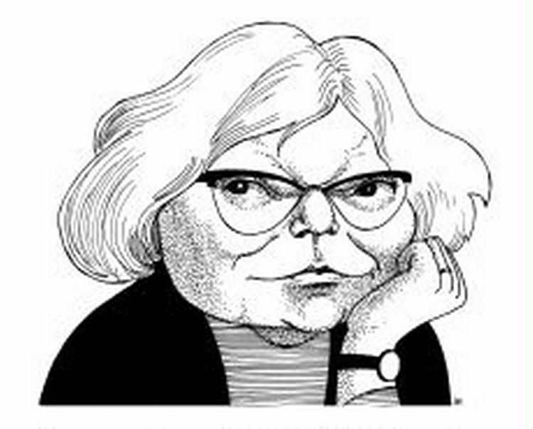 Inger Christensen. - Tegning: Anne-Marie Steen Petersen 