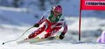Kroaten Janica Kostelic på vej mod sin anden VM-guldmedalje. - Foto: AP 