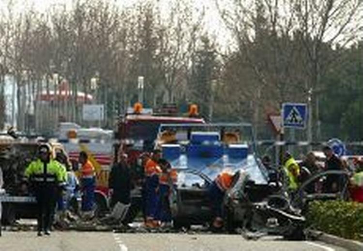 31 personer blev såret ved bombesprængningen i Madrid. - Foto: AP 