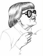 Elsa Gress. - Tegning: Anne-Marie Steen Petersen 