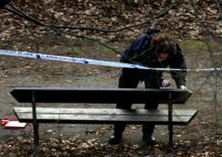 Fabian Bengtsson blev fundet grundforvirret på denne bænk efter 17 dages bortførelse. - Foto: AP 