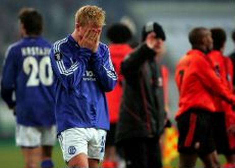 Schalkes Mike Hanke ærgrer sig. - Foto: AP 