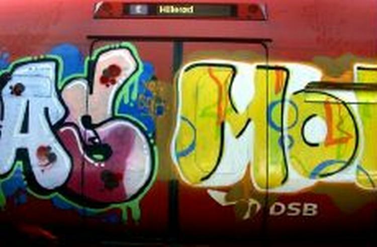 DSB brugte sidste år 14 millioner kroner på at vaske graffiti af S-tog. - Arkivfoto: Niels Hourgaard 