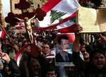 Demonstrationen i Beirut er arrangeret af Hizbollah-bevægelsen. - Foto: AP 