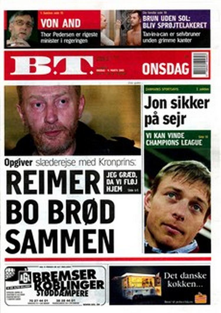 Ændringen af B.T.s indhold til »begavet tabloid« betyder også en justering af designet. Ovenover prøve på det nye design. 