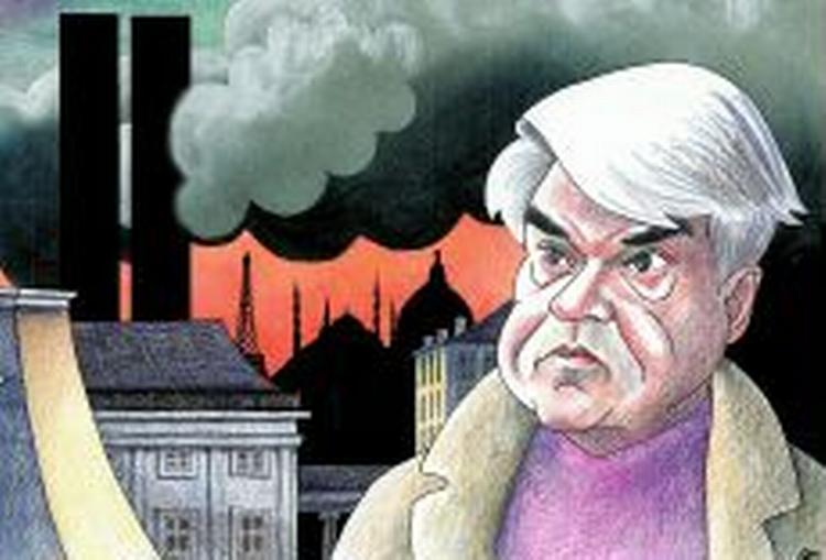Forfatteren Ib Michael. - Tegning: Anne-Marie Steen Petersen 