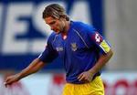Sjevtjenko brækkede kindbenet i en Serie A-kamp mod Cagliari den 19. februar. - Arkivfoto: Finn Frandsen 