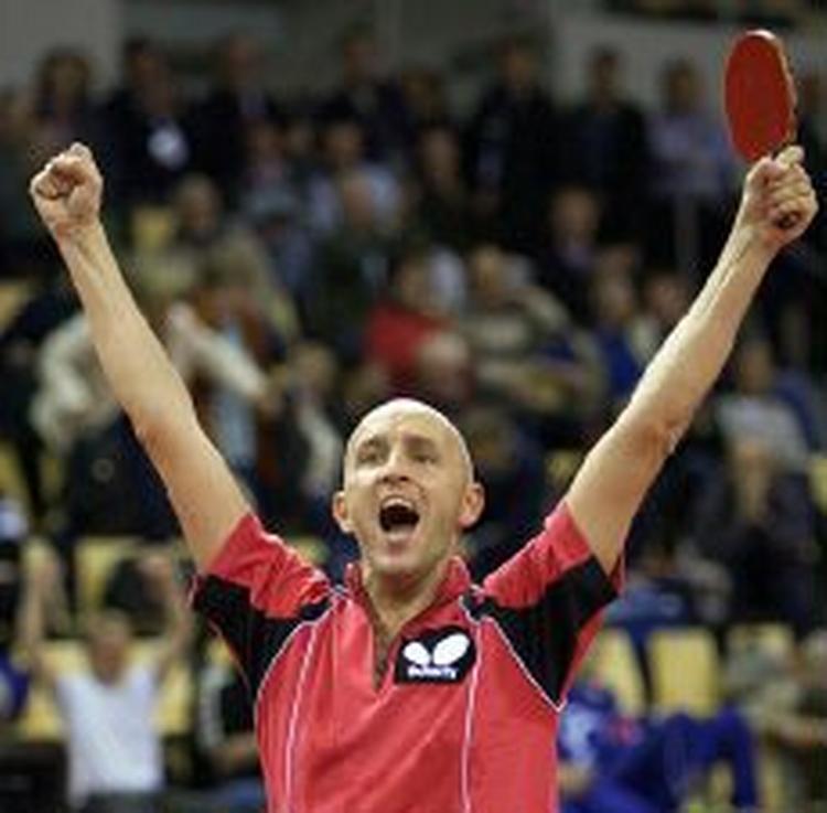 36-årige Allan Bentsen blev dagens helt, da han besejrede Andrei Filimon. - Foto: Rasmus Baaner 