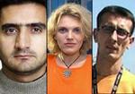 De tre journalister, som under en kort reportagerejse i Irak, er blevet kidnappet. - Foto: AP 