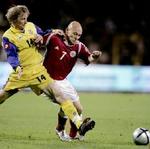 Thomas Gravesen var frustreret over ukrainernes manglende vilje til at komme frem ad banen. - Foto: Thomas Borberg 