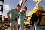 Bill Murray (th.) spiller Steve Zissou, der skal på dykkertogt med blandt andre Willem Dafoe og Owen Wilson i Wes Andersons udvandede Jacques Cousteaupastiche. - Foto: Philippe Antonello 