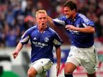 Mike Hanke jubler efter et af sine mål mod Nürnberg. - Foto: AP 
