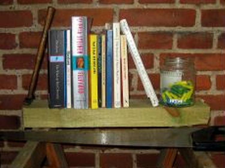 UDENDØRSBIBLIOTEKET. Hvis fruen ikke vil have flere bøger indenfor, så lav reolerne udenfor! Bibliopaten er for længst i gang med sit ambitiøse friluftsprojekt.   Foto: Pattypix 
