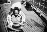 PÅ VEJ I KRIG. Herbert Pundik undervejs fra Genova til Tel Aviv i 1948 om bord på det gode venezianske skib Diana.   Foto udlånt af Gyldendal 