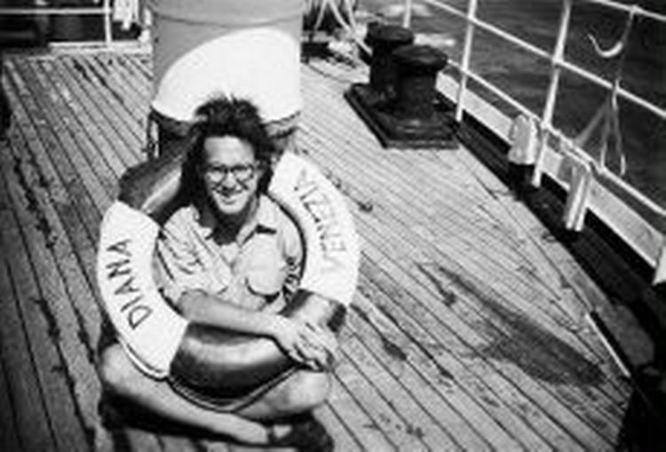 PÅ VEJ I KRIG. Herbert Pundik undervejs fra Genova til Tel Aviv i 1948 om bord på det gode venezianske skib Diana.   Foto udlånt af Gyldendal 
