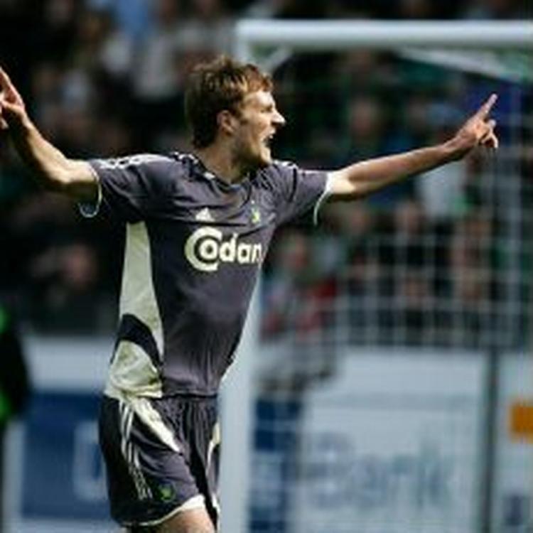 Morten Skoubo stod for Brøndbys første scoring i 2-0-sejren over Viborg. - Foto: Rasmus Baaner 