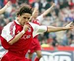 Owen Hargreaves jubler efter sin scoring. - Foto: AP 