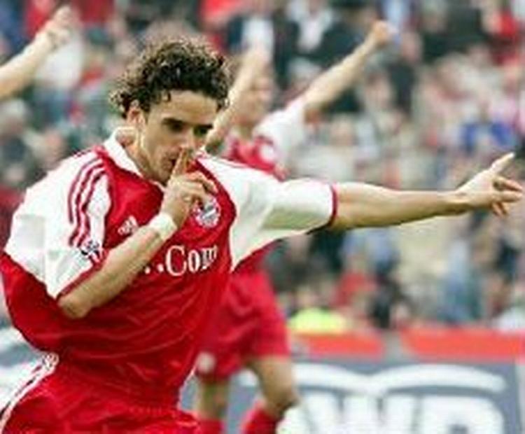 Owen Hargreaves jubler efter sin scoring. - Foto: AP 