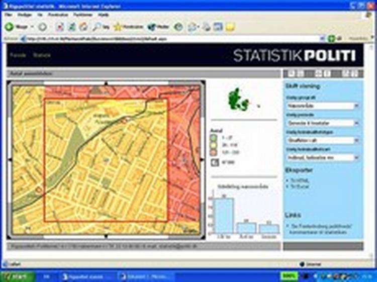 På Rigspolitiets nye statistikmodul får du nemt overblik over forbrydelserne i Danmark. Oplysningerne går ned til et område på én kvadratkilometer. Af hensyn til ofrene gælder denne detaljeringsgrad ikke sædelighe 
