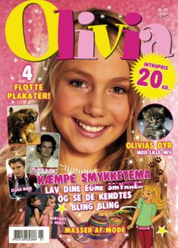 Snart lanceres et nyt dansk livsstilsmagasin, 'Olivia', med 8-12-årige piger som målgruppe. Ifølge Egmonts marketingschef Helle Stig findes der omkring 170.000 tweens-piger i Danmark.   Foto af den første forside/Egmont 