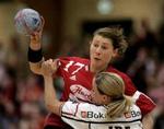 Banja Petrovic og Grohammerseng i nærkamp i dagens semifinale. - Foto: Jens Dresling 