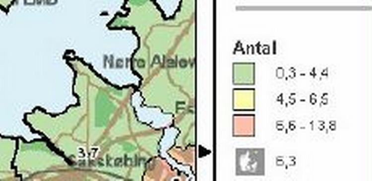 Risikoen for kriminalitet er ikke lige fordelt landet over. Et nyt kort på nettet fortæller, hvordan kriminaliteten fordeler sig. - Foto fra politi.dk 