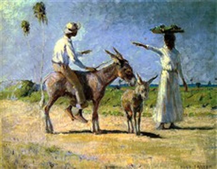 En scene fra øerne malet af den glemte kunstner Hugo Larsen.   Foto: Jan Tuxen 