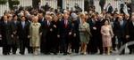 USA´s præsident George W. Bush (midten) sammen med sin hustru Laura, overværede sammen med en række af verdens ledere Ruslands markering af Anden Verdenskrig. - Foto: AP 