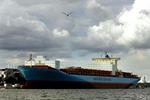 Det 352 meter lange containerskib 'Albert Mærsk' fragter gods mellem Asien og Europa. - Foto: Thomas Borberg 