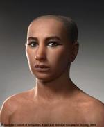 Forskernes færdige model af Tutankhamon viser en ung mand med femenine træk og familiens karakteristiske overbid. - Foto: AP 